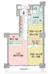 エクステ山下公園クレイドルタワー【13階】の間取り