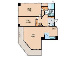 レジディア心斎橋ウエスト【13階】の間取り