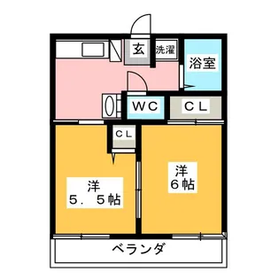 コーポラス川越サウスプラトウA【2階】の間取り