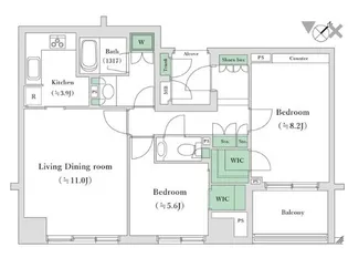 レジオン白金クロス【3階】の間取り