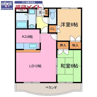 プロミネント伊勢中川II【3階】の間取り