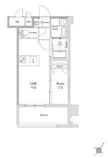 エンクレスト天神南PURE【2階】の間取り