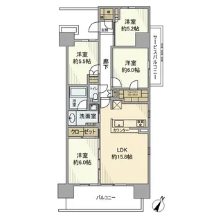 セントガーデン海老名I街区【6階】の間取り