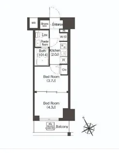 コンフォリア・リヴ根岸二丁目【10階】の間取り