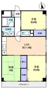 サンシティーユーカリが丘【1階】の間取り