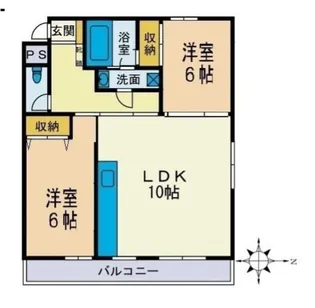 コーポ北野【2階】の間取り