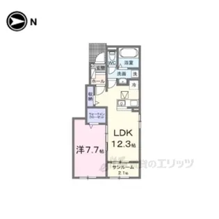 ヒカルサ仰木の里2【1階】の間取り