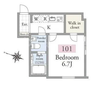 アーベインテラス南千住【1階】の間取り