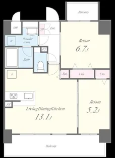 コンフォート城西【8階】の間取り