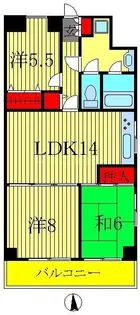 木崎台マンション【5階】の間取り