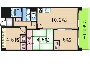 サニーコットン住之江【3階】の間取り