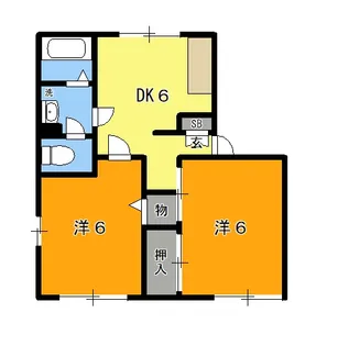 野辺ハイツ上之E【2階】の間取り