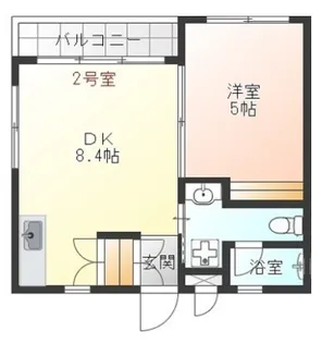 Maison shinme(メゾンシンメ)(CBU)【2階】の間取り