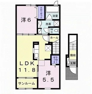 ルポゼB【2階】の間取り