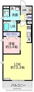 DearLeaf関間【1階】の間取り