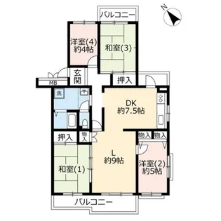URかわつるグリーンタウン松ヶ丘【3階】の間取り