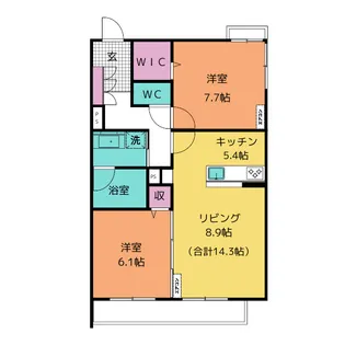 ヴェネ・シャルム【3階】の間取り