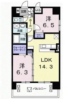 プリムヴェール金町【9階】の間取り
