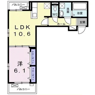 クロッシング・ヴィラージュII【3階】の間取り