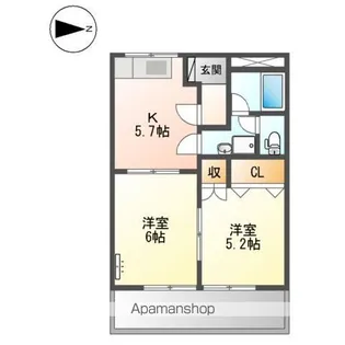 メゾンユニベール【2階】の間取り