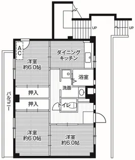 ビレッジハウス中貫1号棟【4階】の間取り