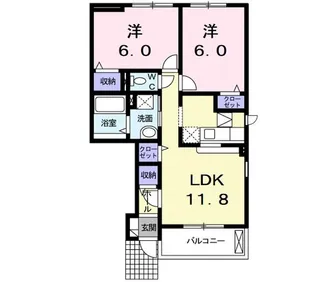 ソレアード・パレス【1階】の間取り