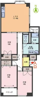 プリメーラ二の宮【1階】の間取り