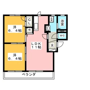 アクウェリアスA【1階】の間取り