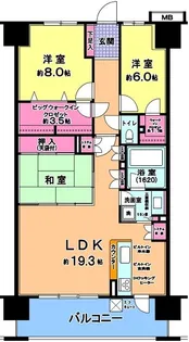 レイディアントシティ印西牧の原アクアヴィラ【13階】の間取り