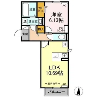 リリーフ小相木【1階】の間取り