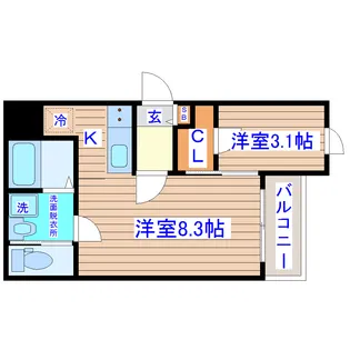 OUTRIGGER六十人町【1階】の間取り