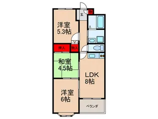 ボナ-ル中西の間取り