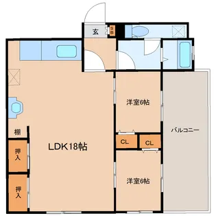 宮城野コーポ【3階】の間取り
