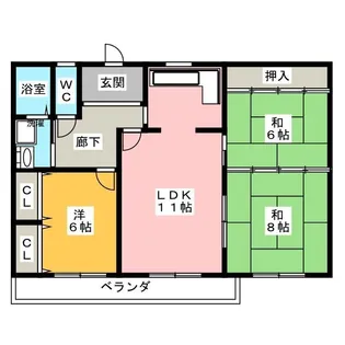 アーバンベル松富【2階】の間取り