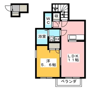 1LDKの間取り画像