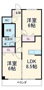 栗林第3ビル【2階】の間取り