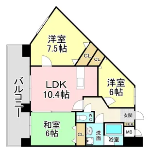 福岡県北九州市小倉北区片野4【マンション】の間取り