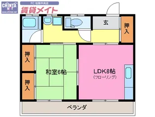横井マンション【3階】の間取り