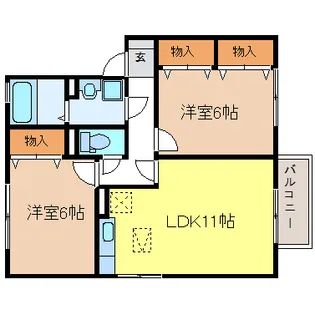 ウィルモアB【2階】の間取り