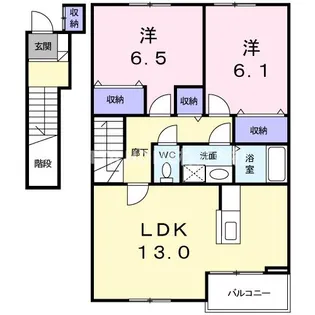 アーバン縄手B【2階】の間取り