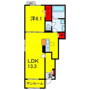 ルミエールA・B【1階】の間取り