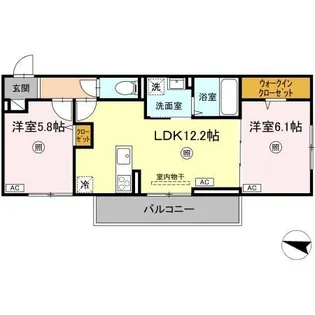 ライク・ア・パラソル【2階】の間取り