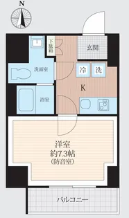 「防音マンション」WHARF bo-on 住吉【6階】の間取り