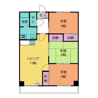 タウンコートくごさき【4階】の間取り