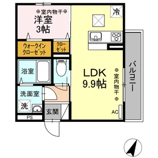 シャインピークス大和【1階】の間取り