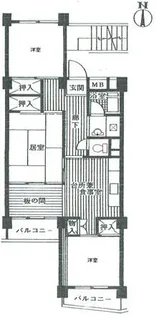 南永田団地【9階】の間取り