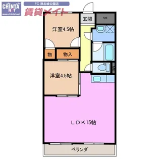 リパルティーレ津新町 B棟【4階】の間取り