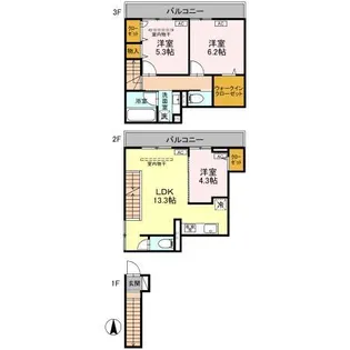 セレスティア竹ノ塚の間取り