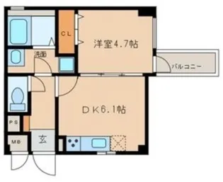 1LDKの間取り画像