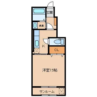 1Kの間取り画像